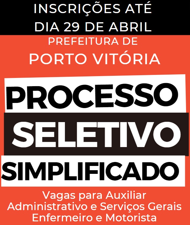 Porto Vitória abre processo seletivo simplificado para contratação. Há vagas para Auxiliar Administrativo e Serviços Gerais, Enfermeiro e Motorista