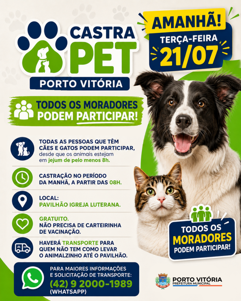 CASTRA PET ACONTECE NESTA TERÇA 21/07